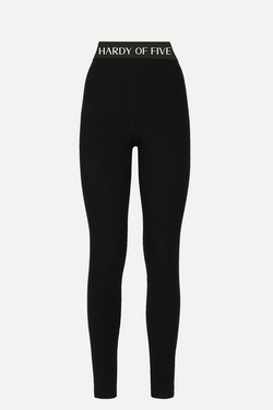 Hardy Of Five Black Logo Waistband Women Leggings