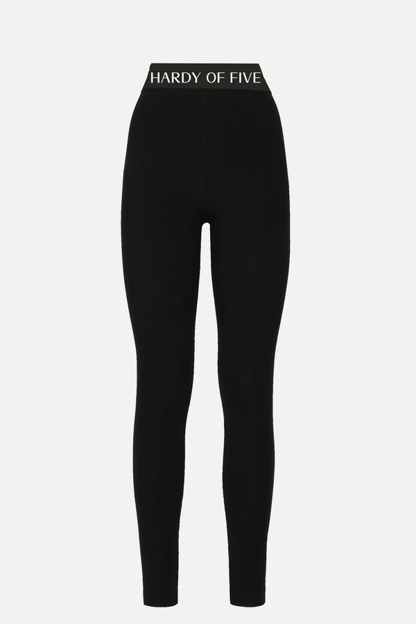 Hardy Of Five Black Logo Waistband Women Leggings